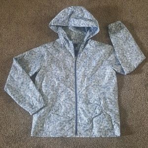 NWOT blue and white windbreaker